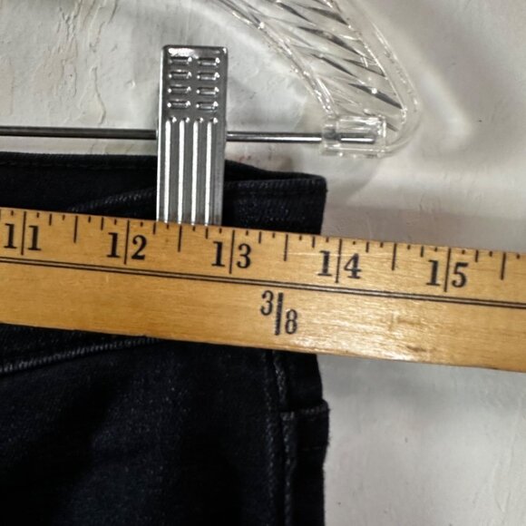 Mother The Mid Rise Dazzler Ankle Wash Deep End Black Size 27 Fray Straight Leg - Picture 12 of 12